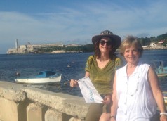 Randi and Rhonda, view of El Morro, Havana